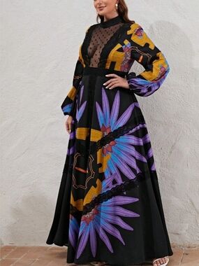 ISELACOS  Floral Maxi Dress